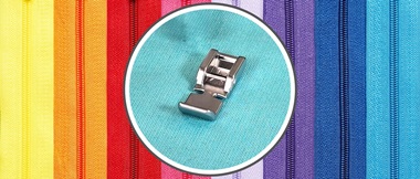 Colourful zippers with Brother narrow zipper foot 