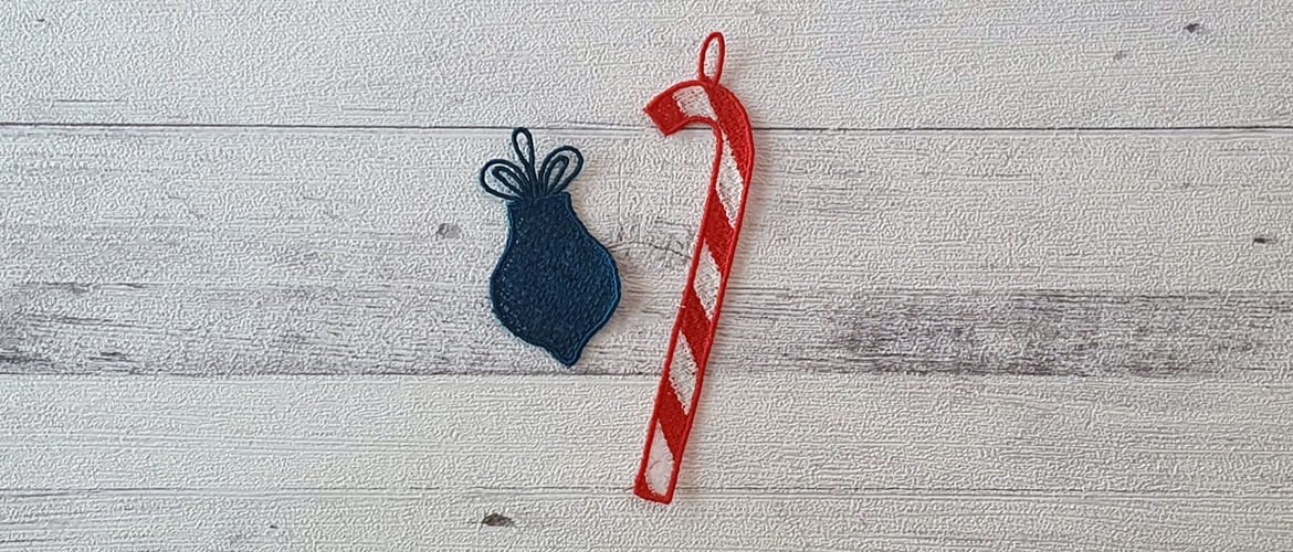 Embroidered Christmas ornaments 
