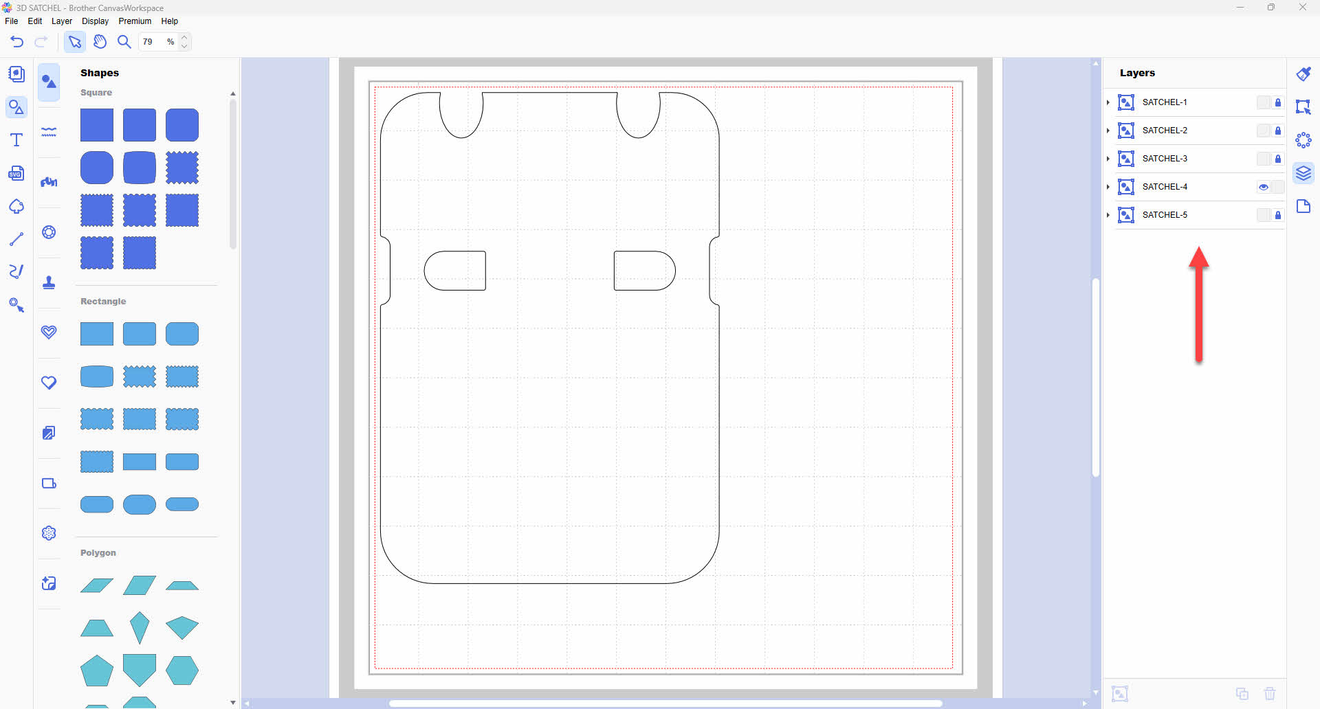Cutting lines on Brother CanvasWorkspace sheet