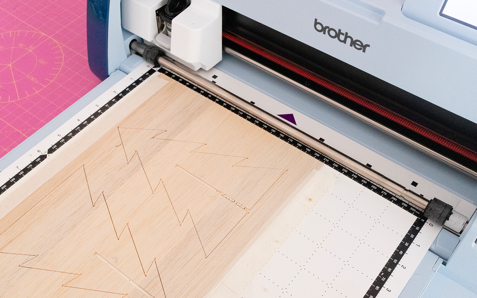 Balsa wood on ScanNCut machine.