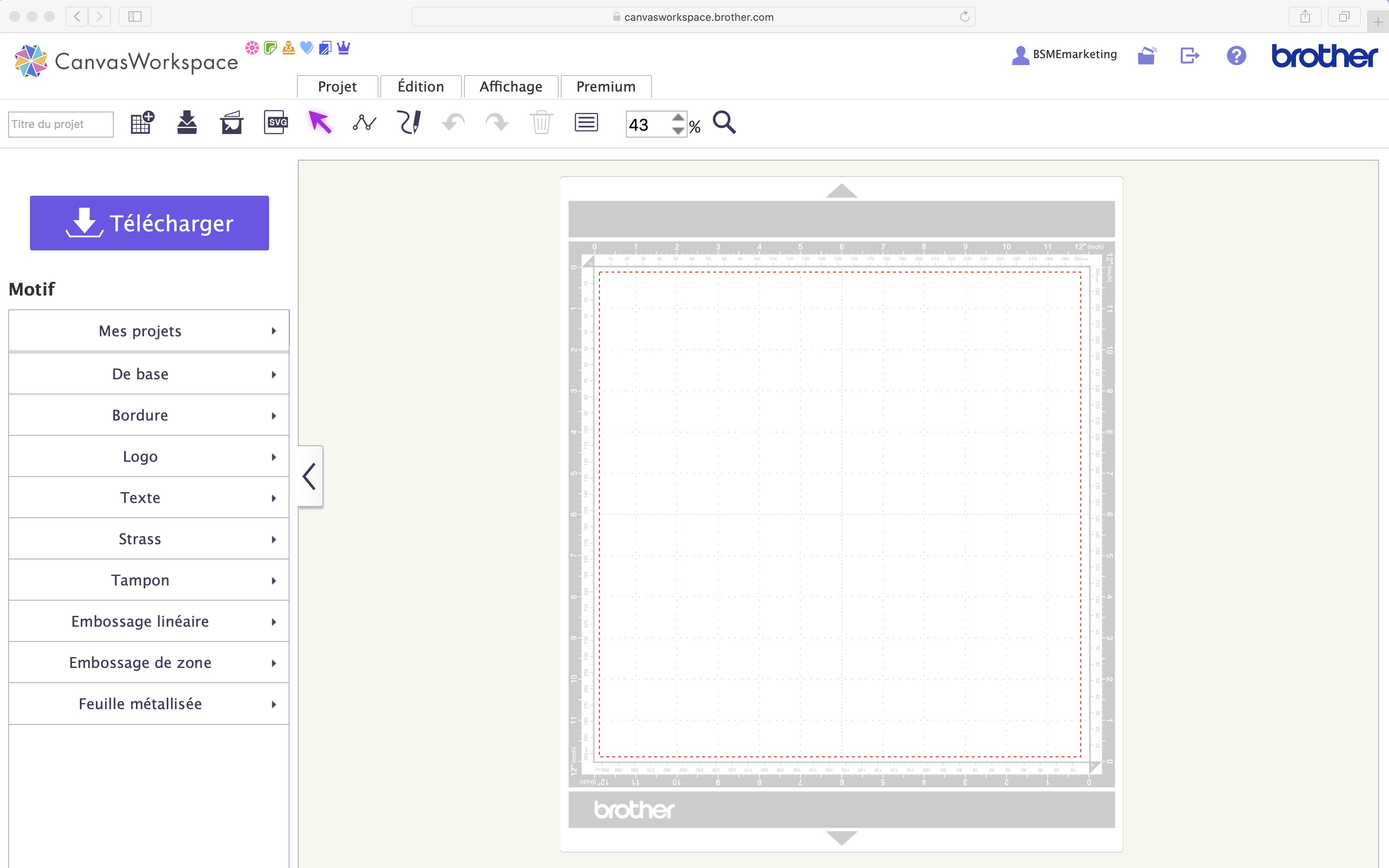 Page de conception de CanvasWorkspace