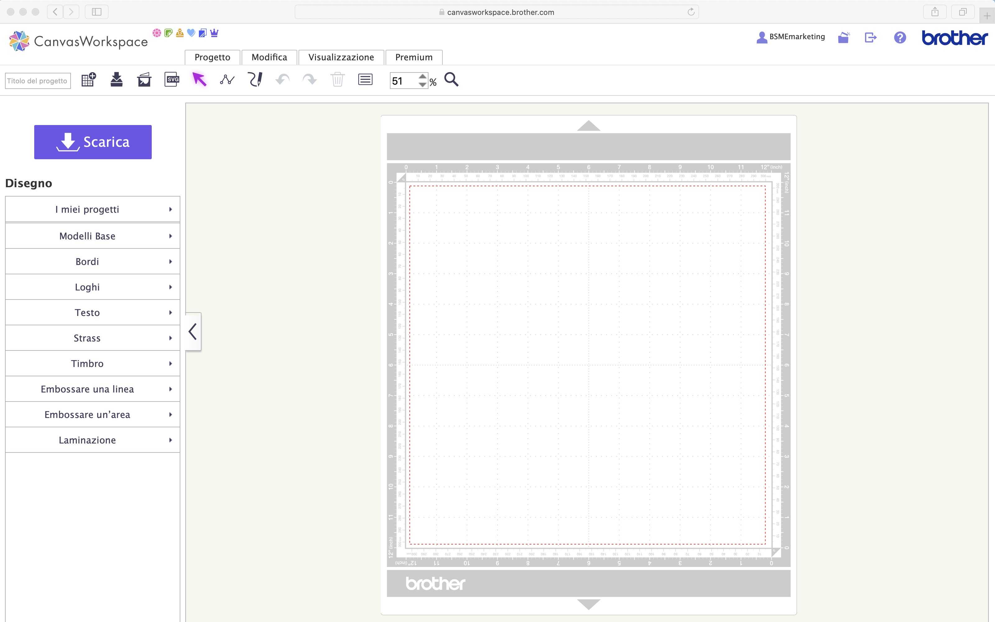Pagina del disegno di CanvasWorkspace