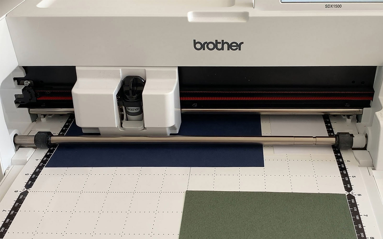 A Brother ScanNCut with standard cutting mat loaded