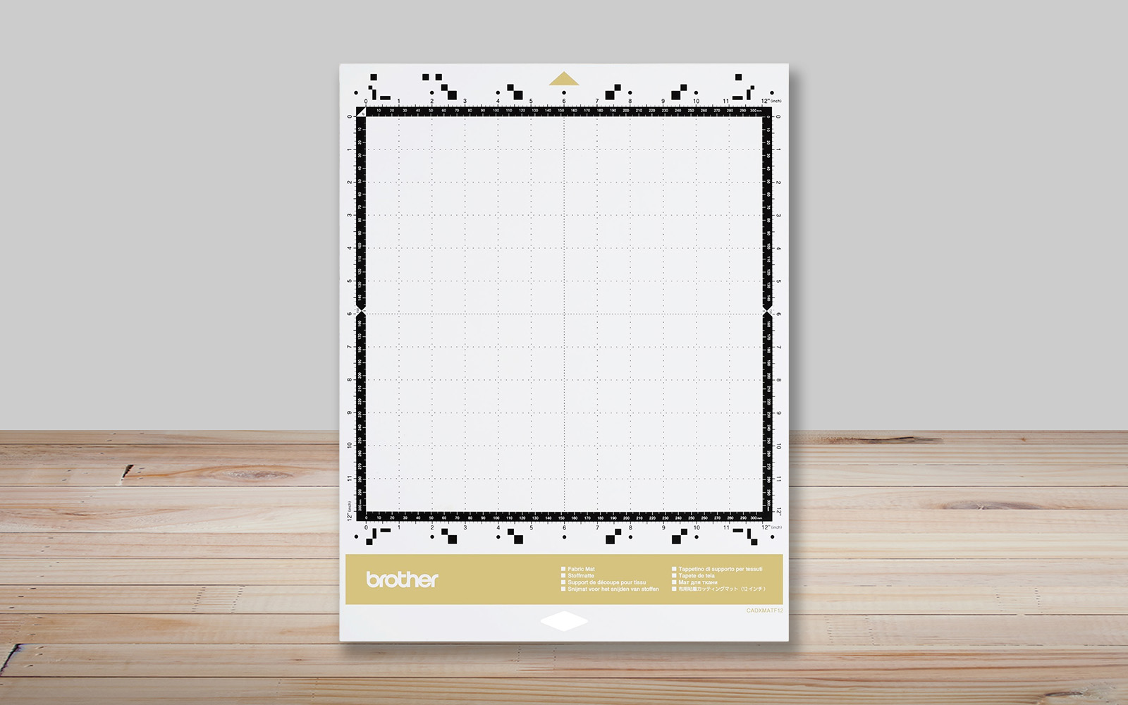 Fabric mat on wooden desk