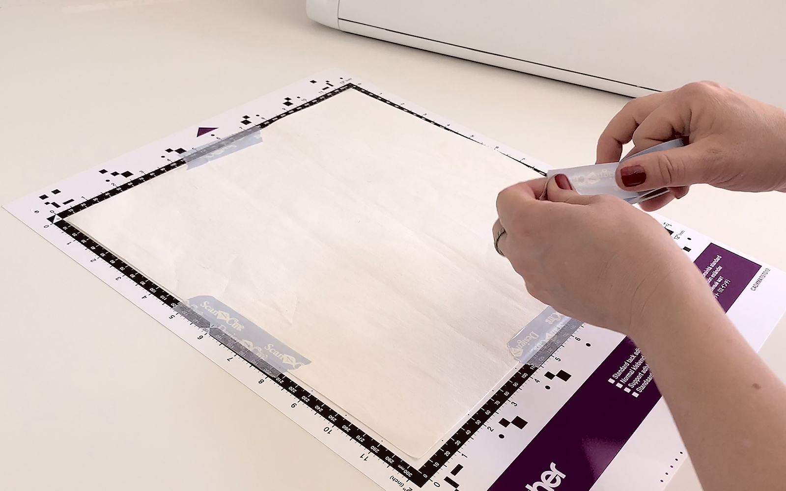 Stick down leather to Brother ScanNCut cutting mat with Washi tape