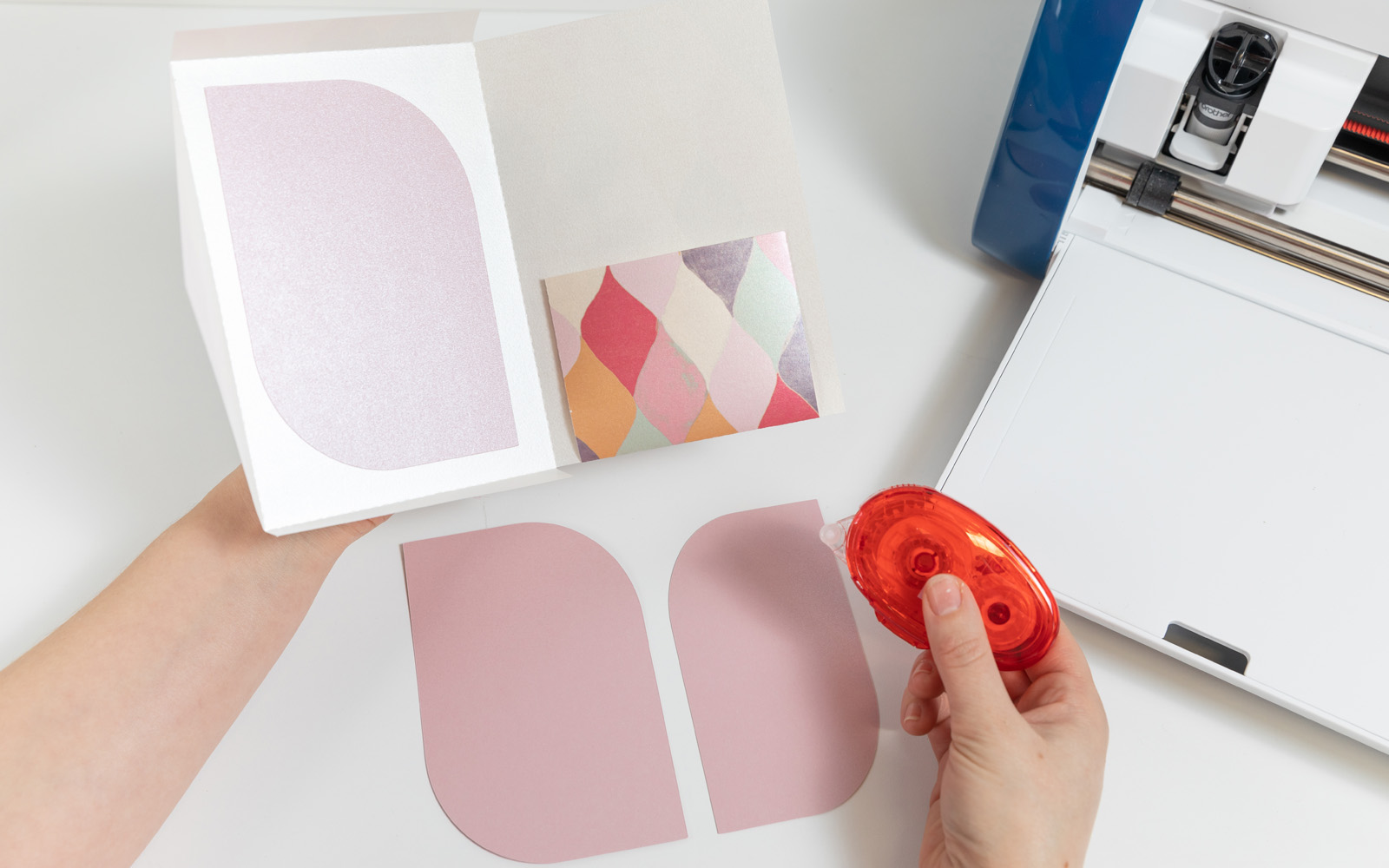 Different cut out parts of wedding invite