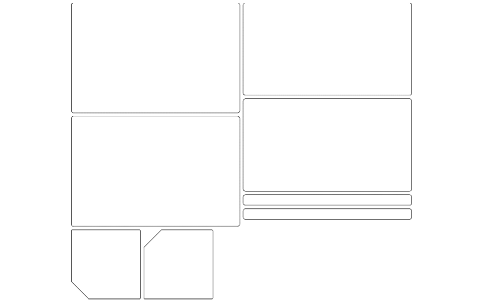 Lignes de découpe du rectangle de la carte d'anniversaire pour Brother ScanNCut