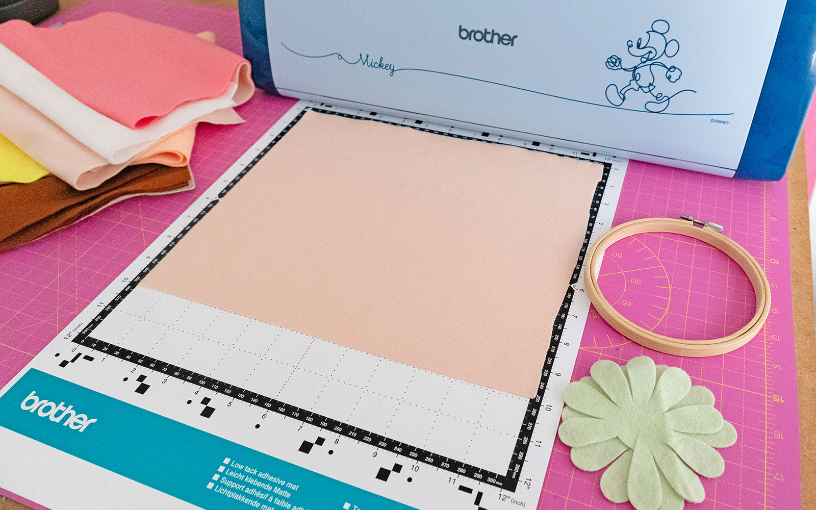 Felt on Brother low tack cutting mat for ScanNCut