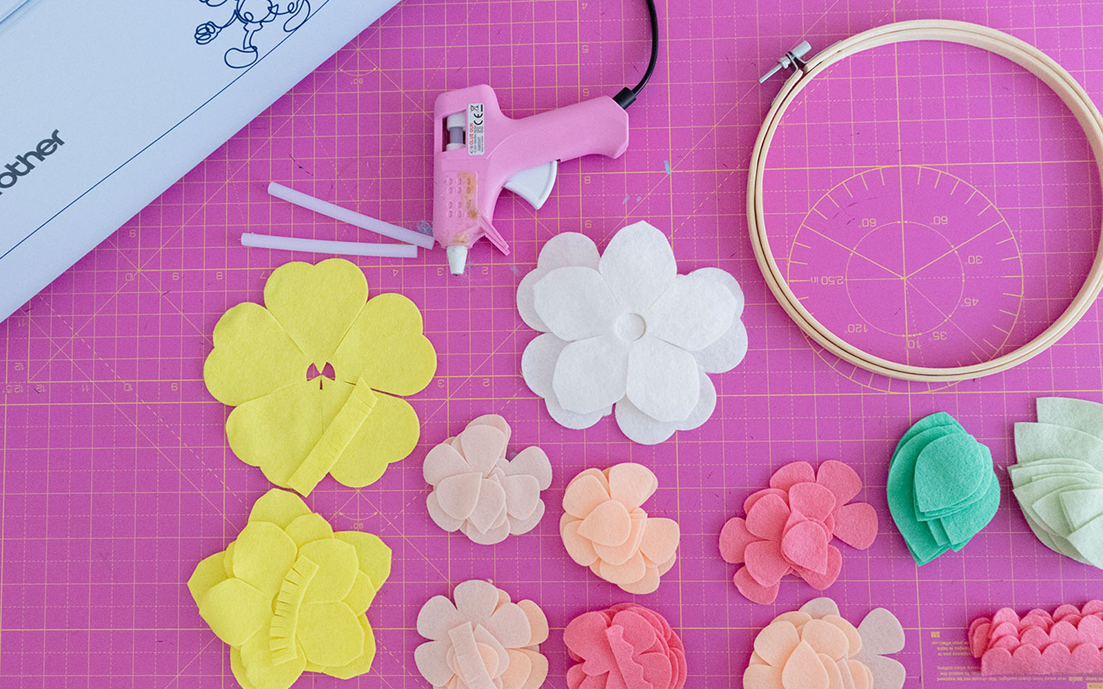 Felt flowers and glue gun with Brother ScanNCut
