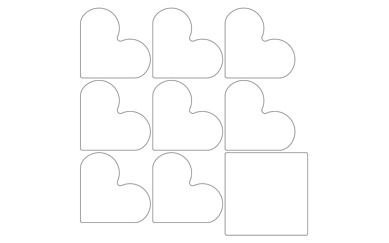 interlocking heart card ScanNCut hearts cutting outline