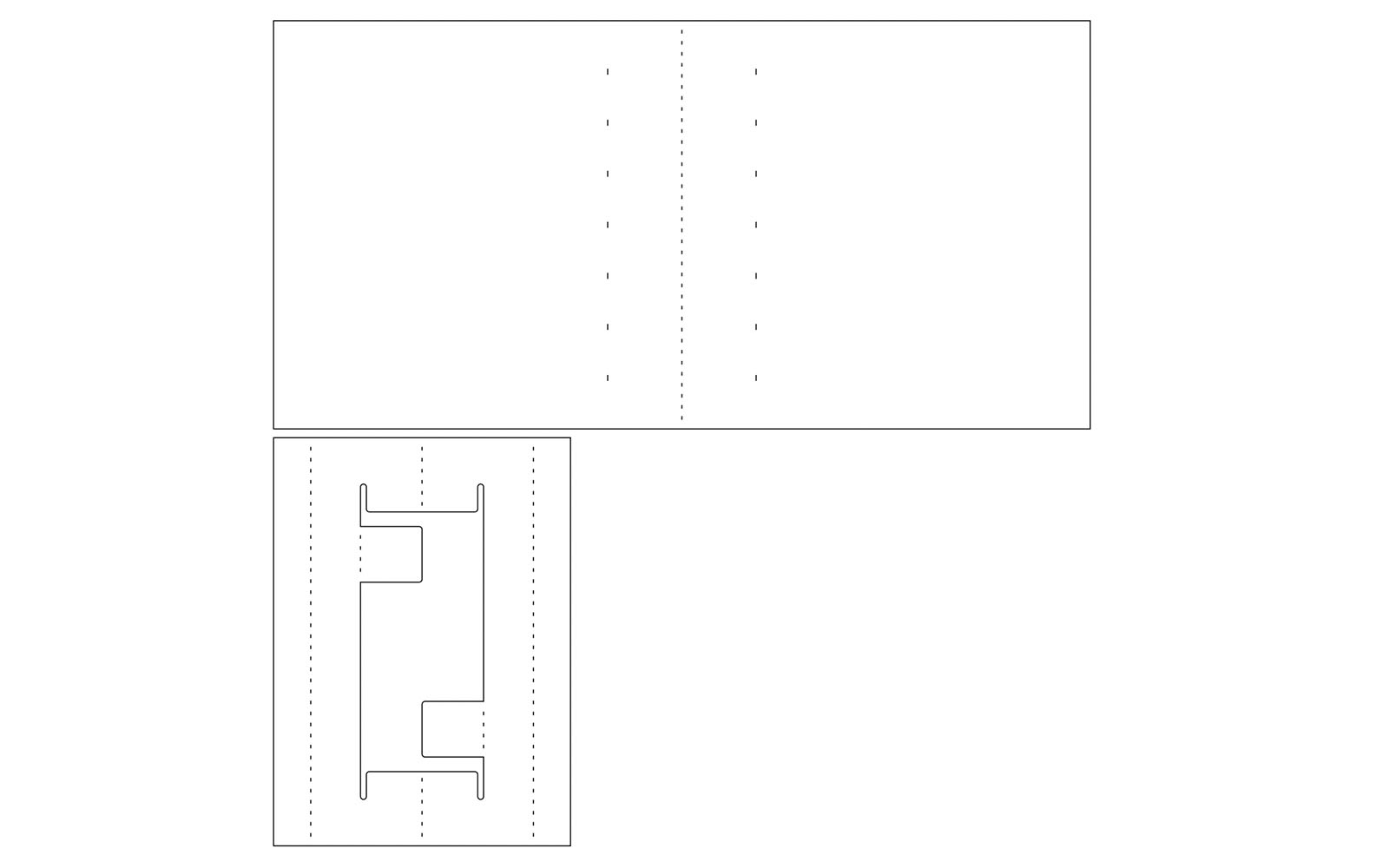 Rectangle ScanNCut cutting lines for pop up card