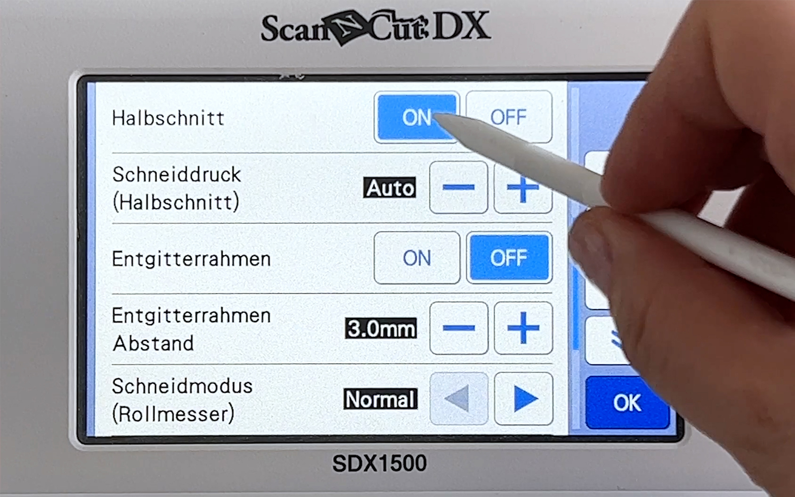 Modification des jeux de découpez sur l'écran de Brother ScanNCut SDX1500
