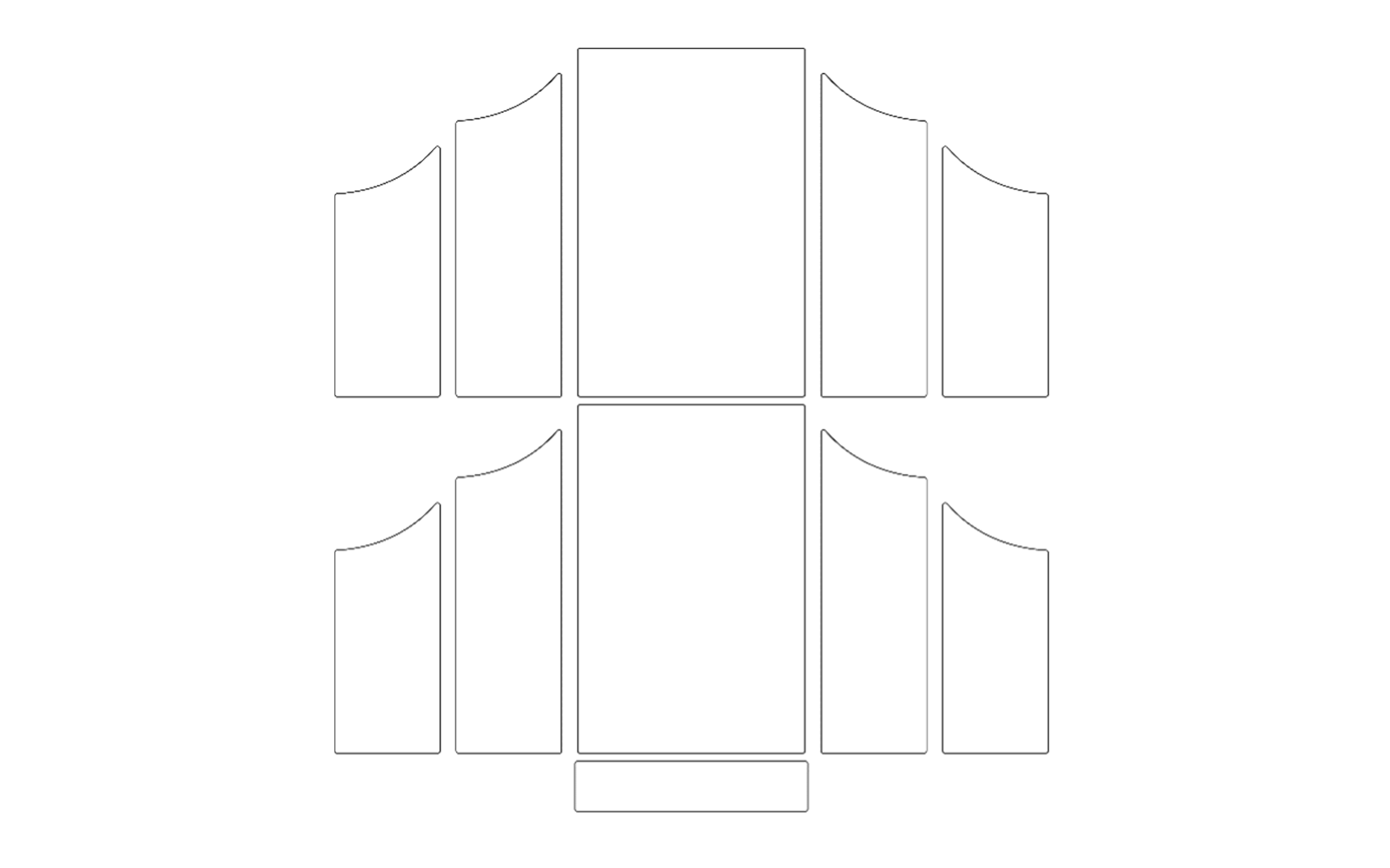 Lignes de découpe Brother CanvasWorkspace pour la carte vanity.