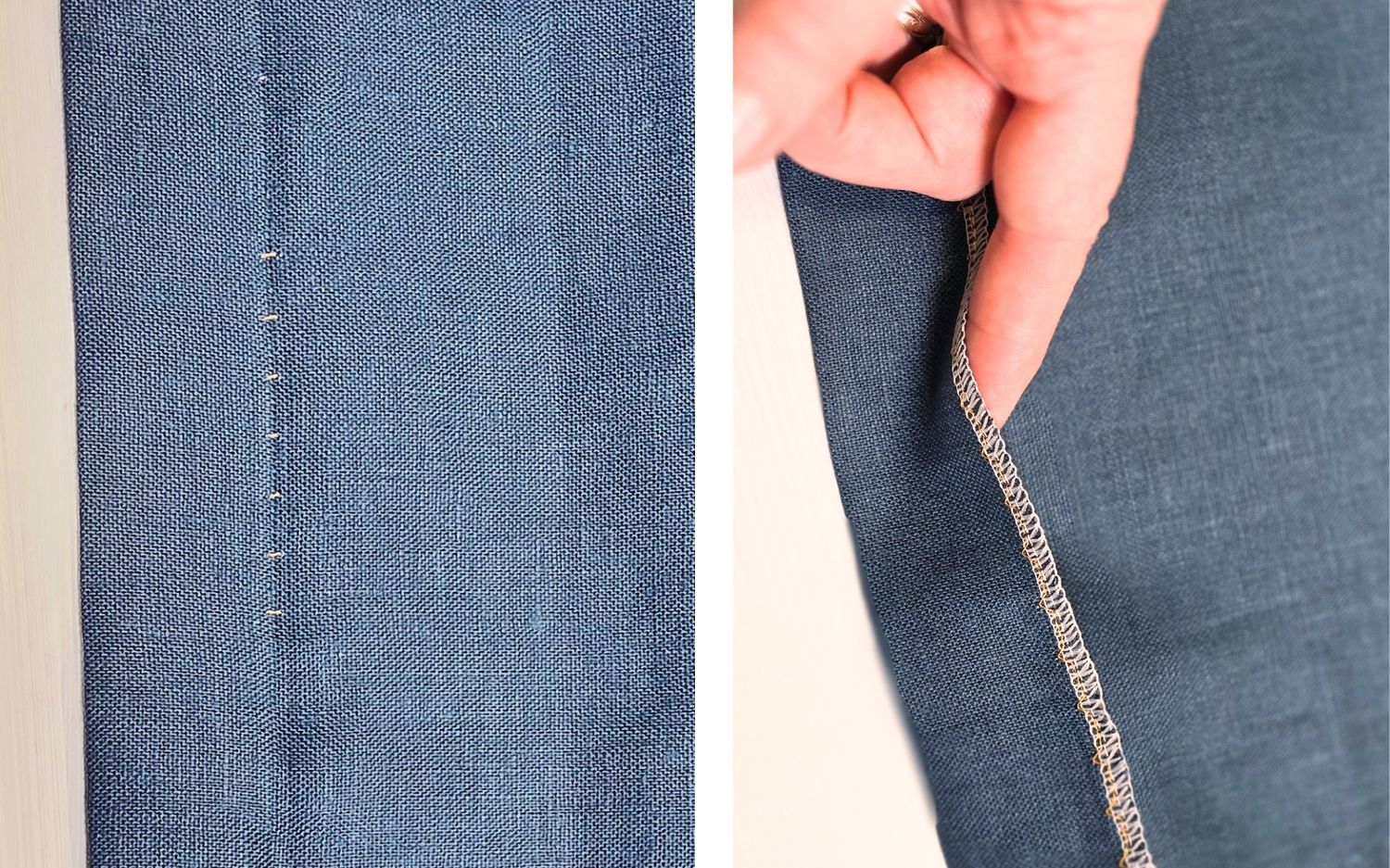 two poorly sewn blind hem examples