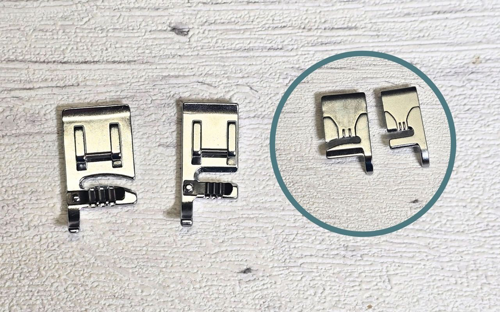 Two Brother cording feet with guides front and back view