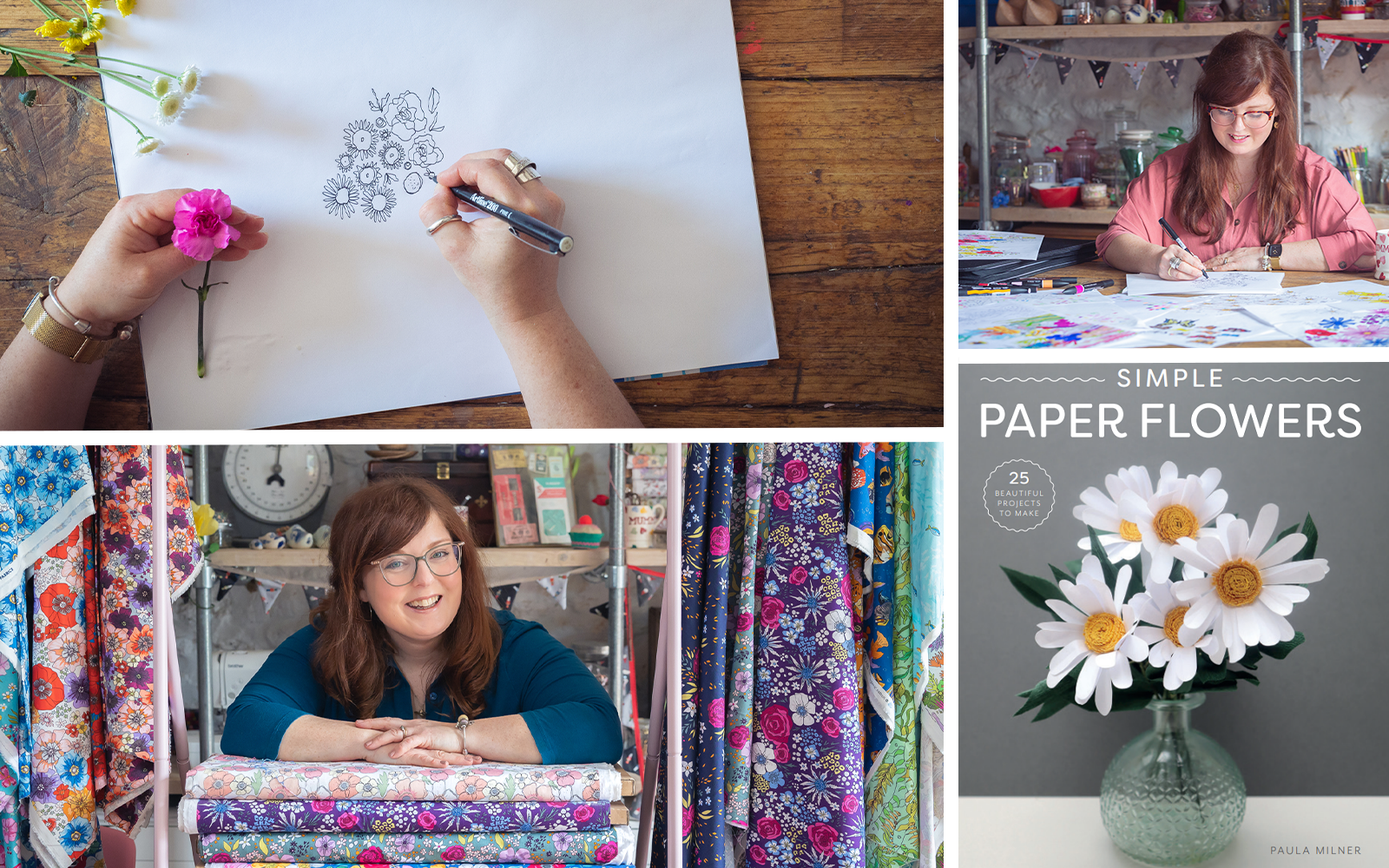 The Crafty Lass Papercraft bloemen boek en illustraties