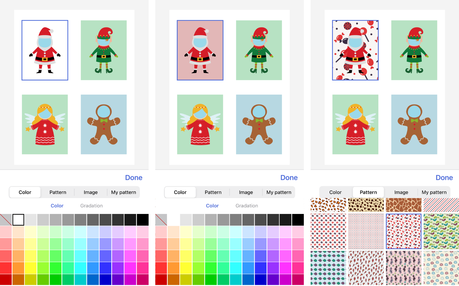 Customising background colours and patterns in Artspira