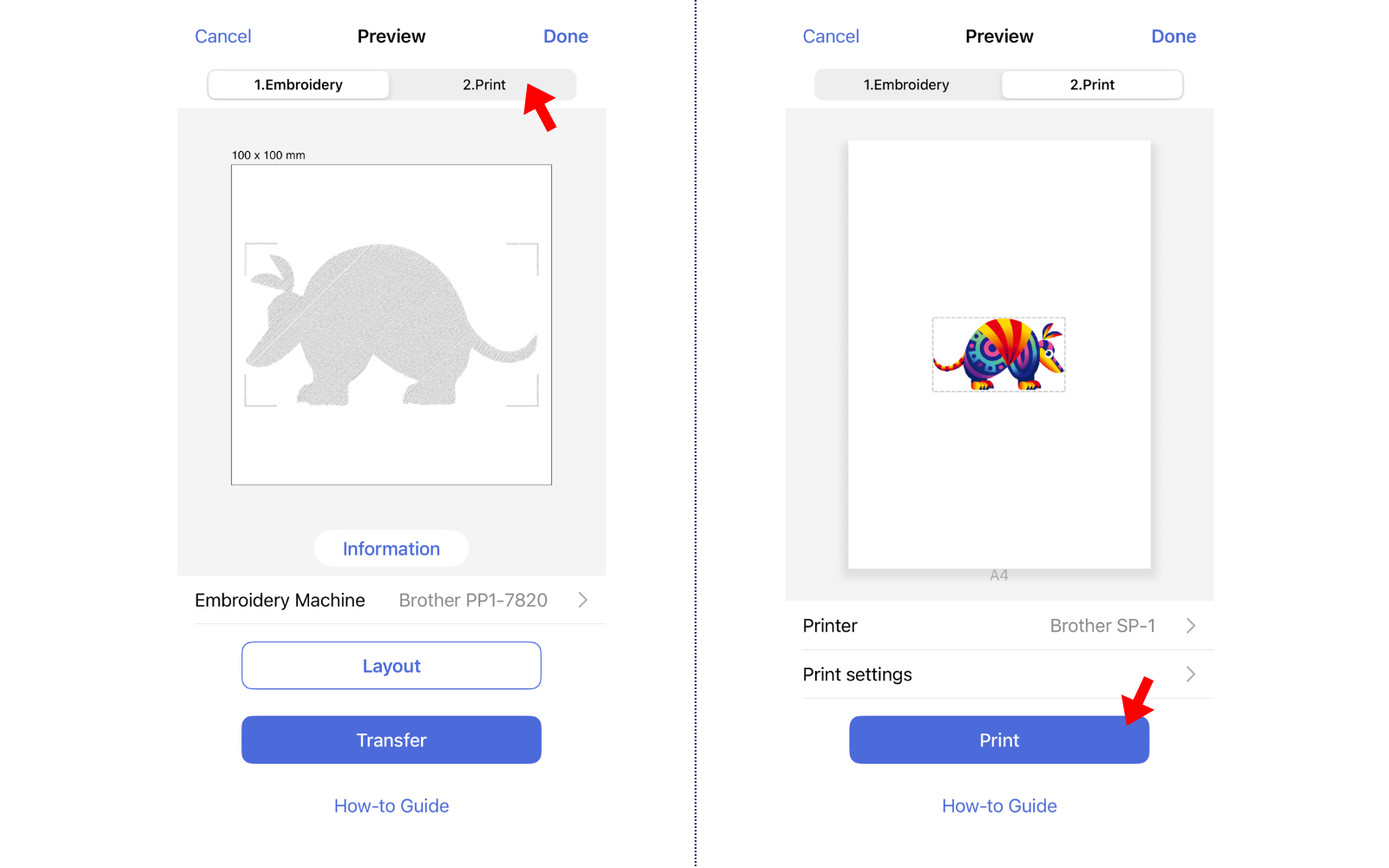 Armadillo sublimation embroidery Artspira screenshot