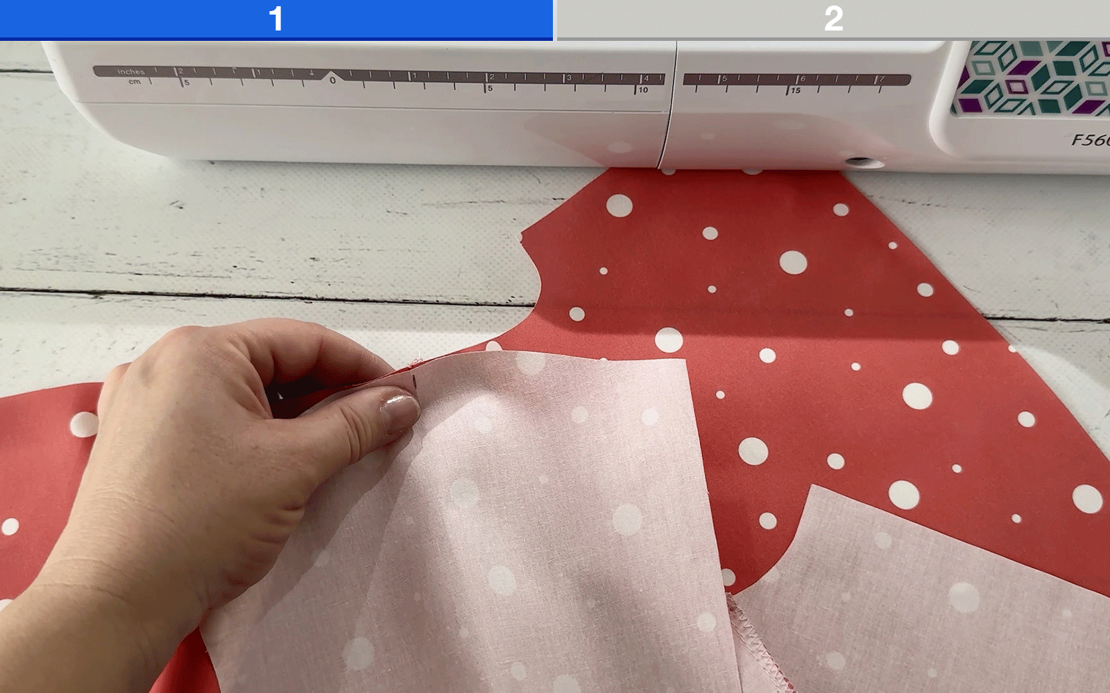 Sewing sleeves into armholes of doll’s shirt on Brother sewing machine