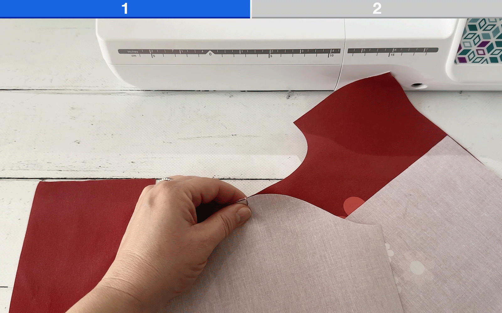 Sewing sleeves into armholes of doll’s hooded jacket