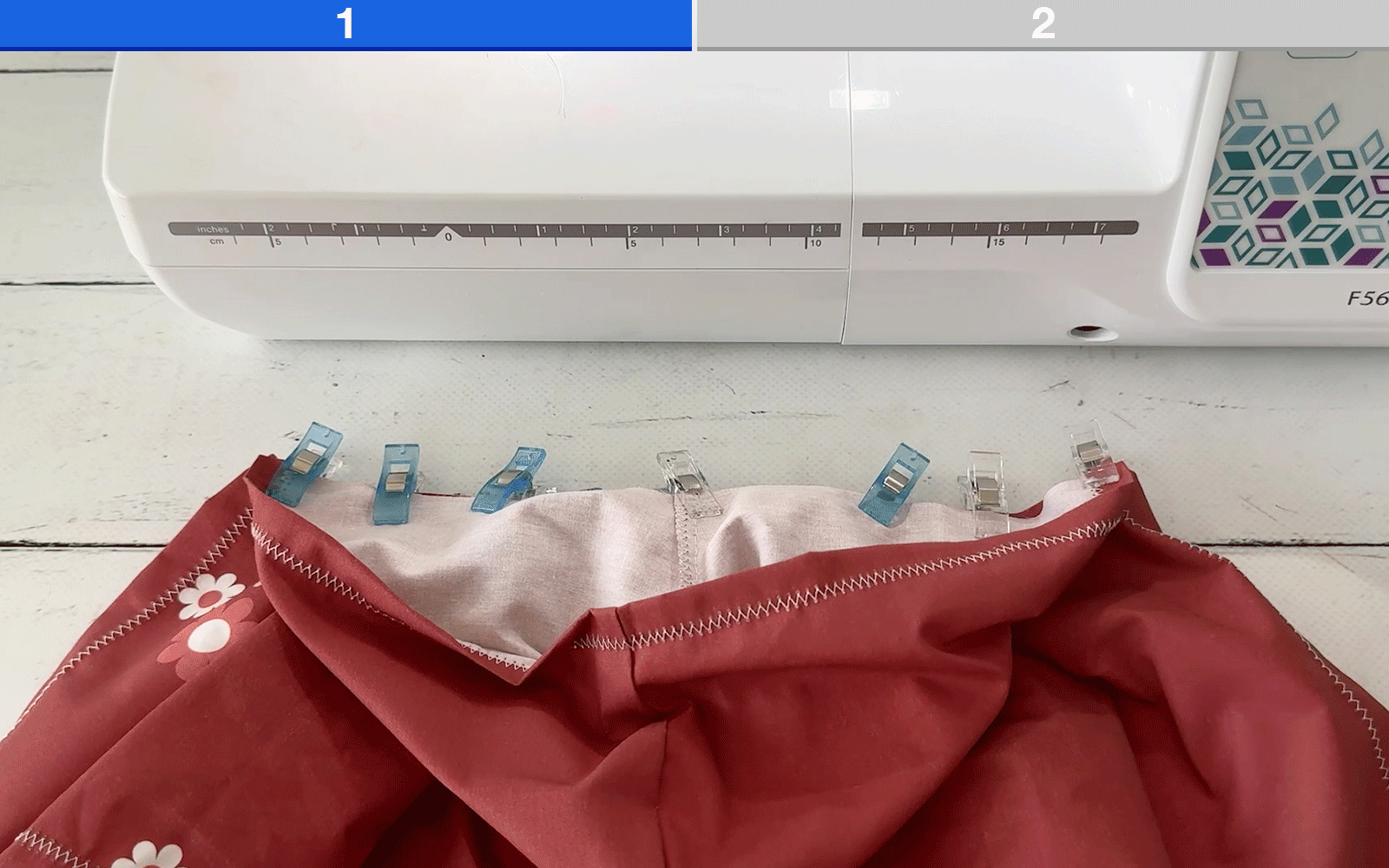 sewing doll’s hood to jacket on Brother sewing machine