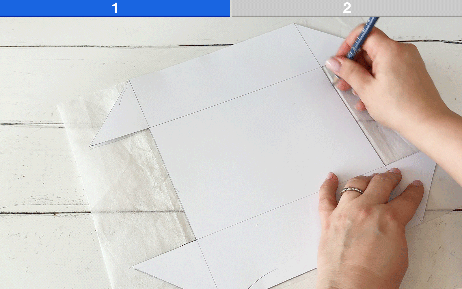 Steps to fuse template and trace seam allowance.