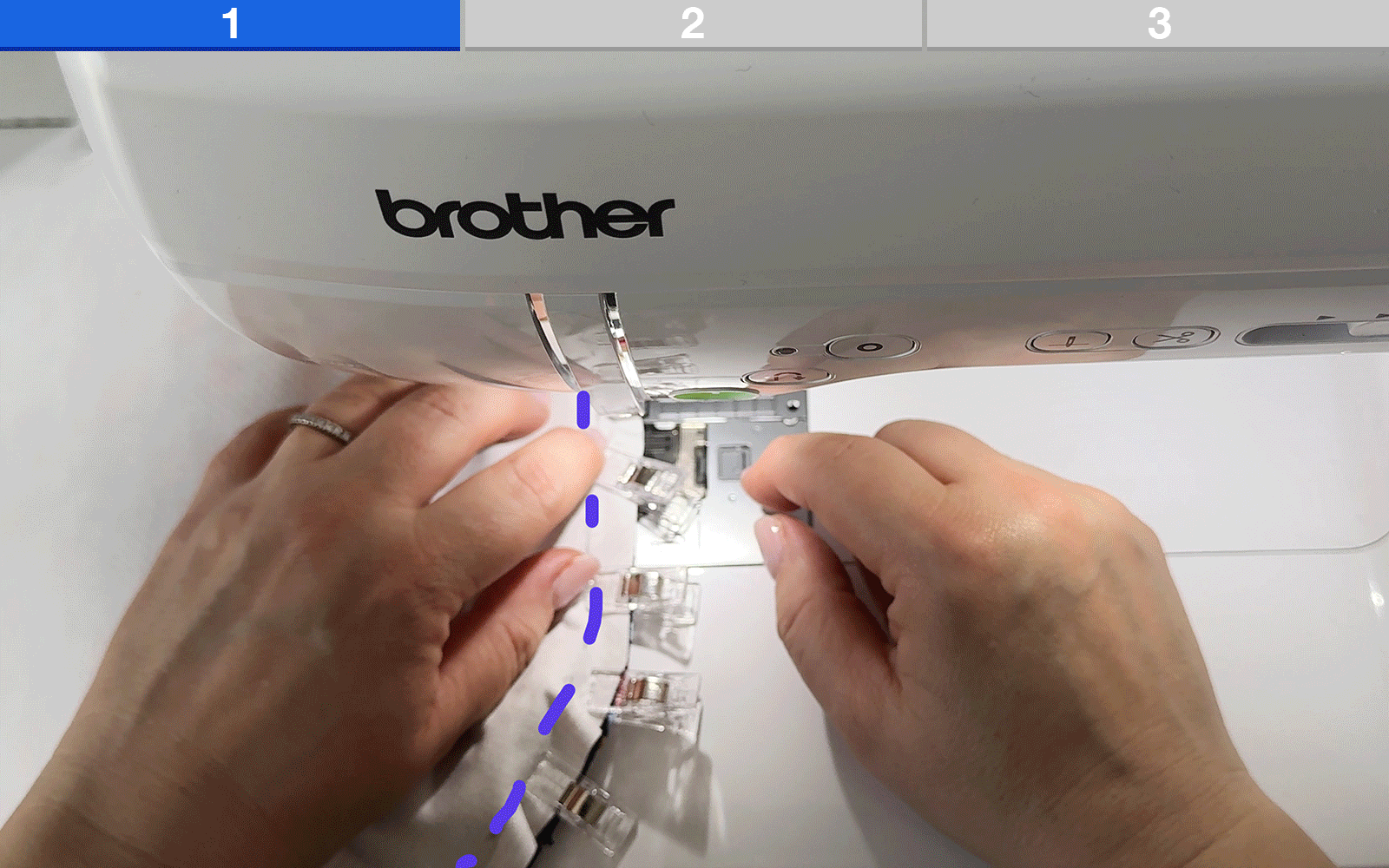 Sewing zipper to pencil case on Brother sewing machine