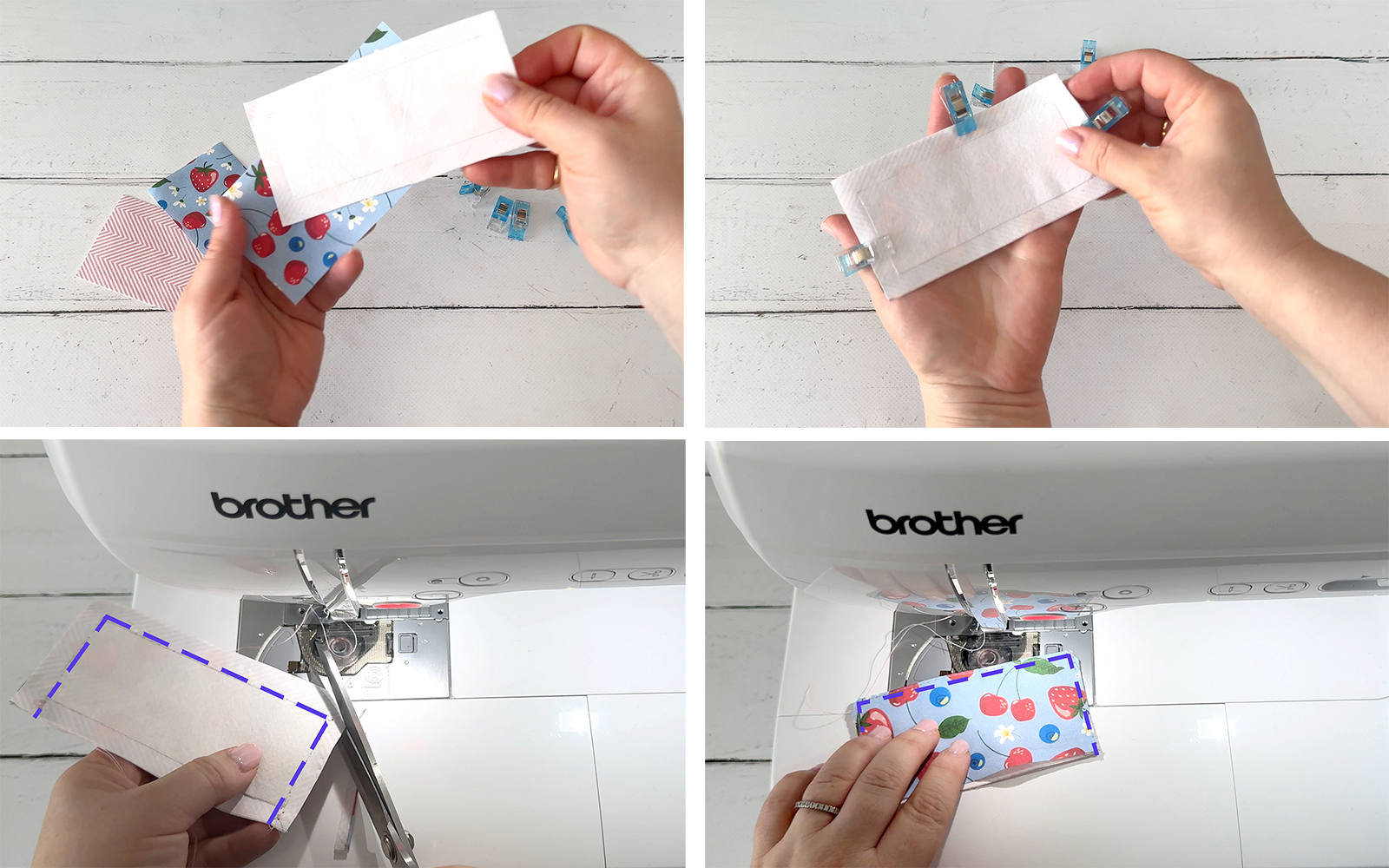 Sewing pencil case flap on Brother sewing machine