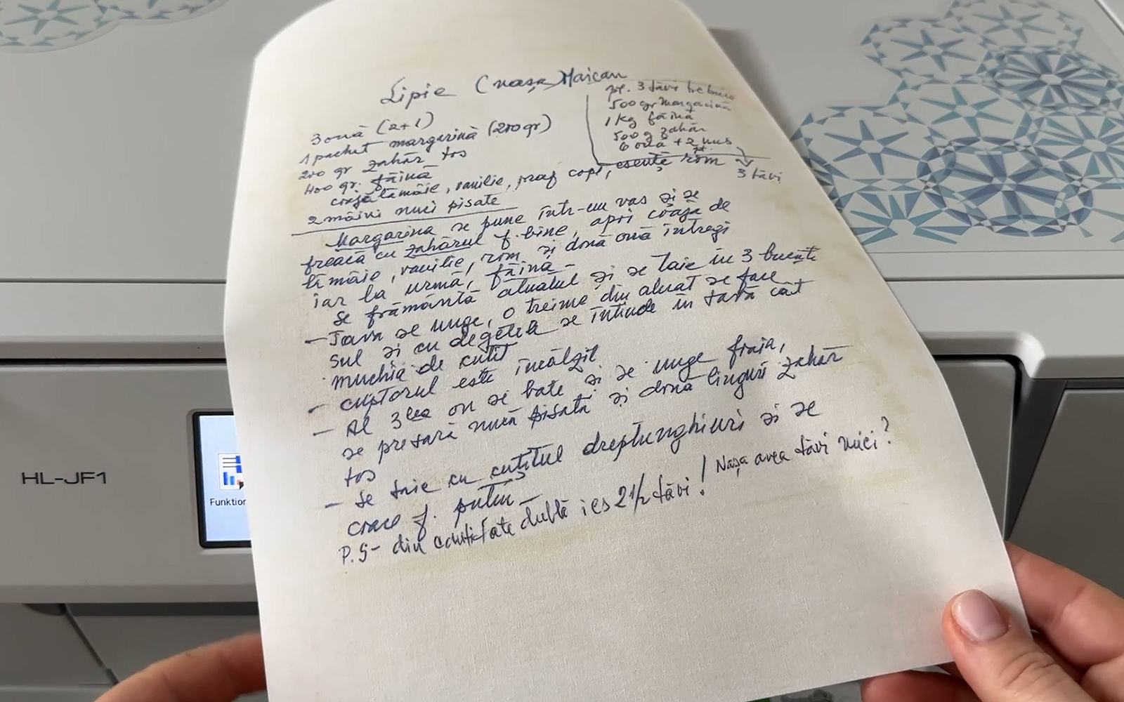 Brother PrintModa Studio bespoke printed recipe fabric