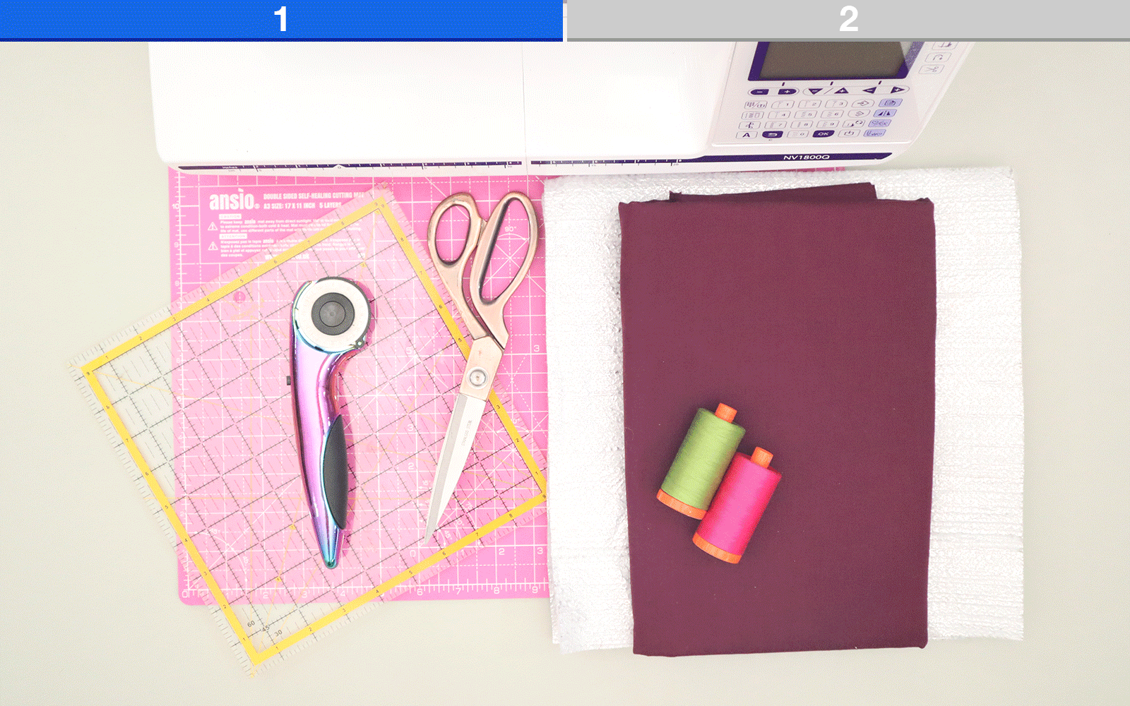 Materials required for sewing with Brother NV1800Q