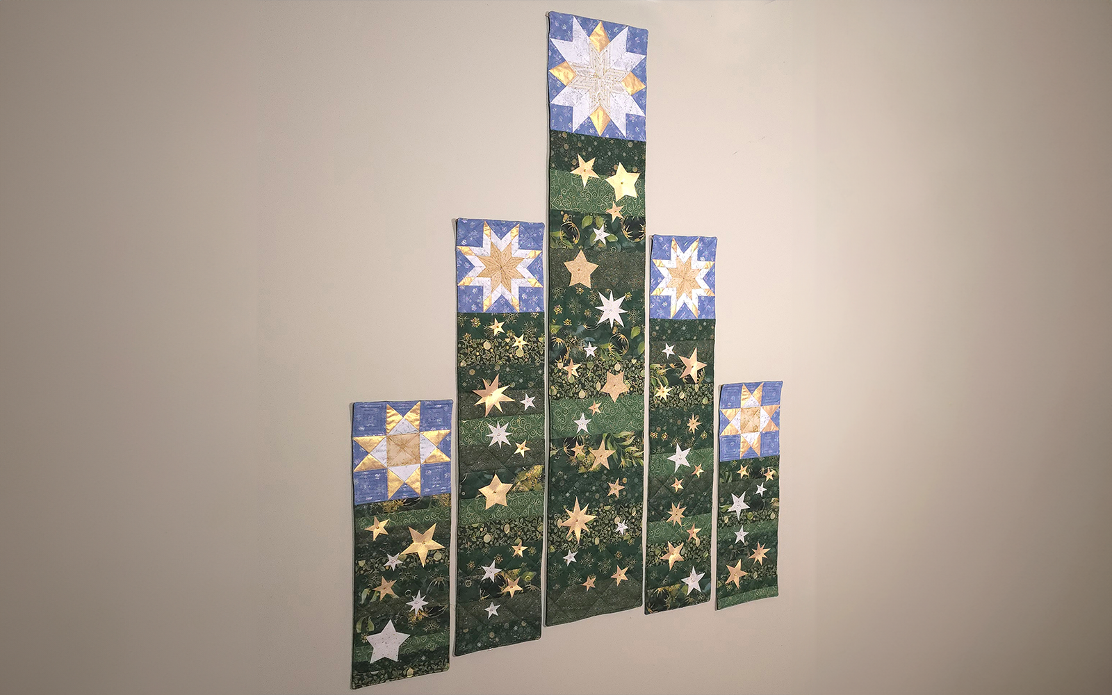 Close-up of the Christmas tree panels.