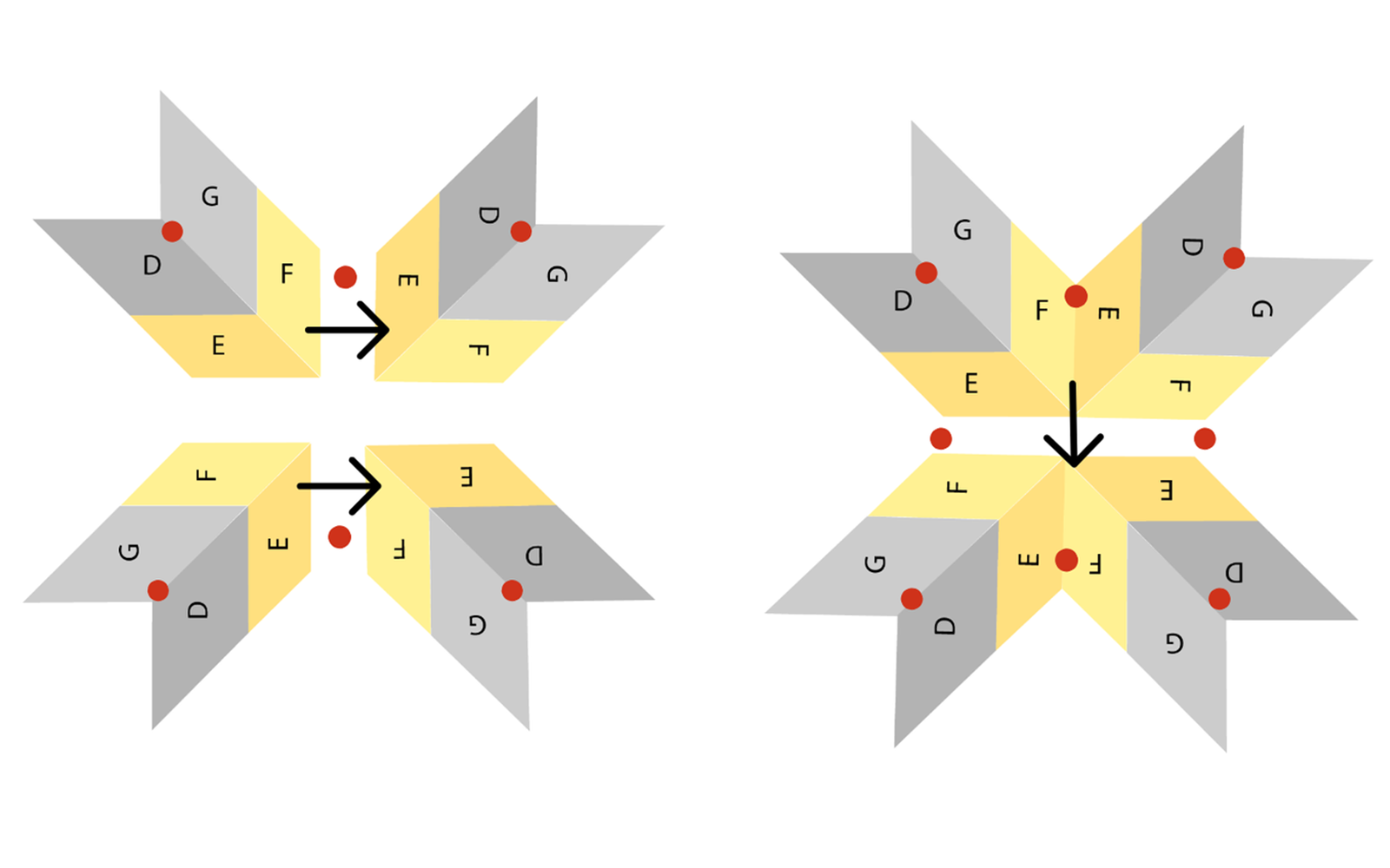 Stappen om de Radiant Star in geel en grijs te maken.