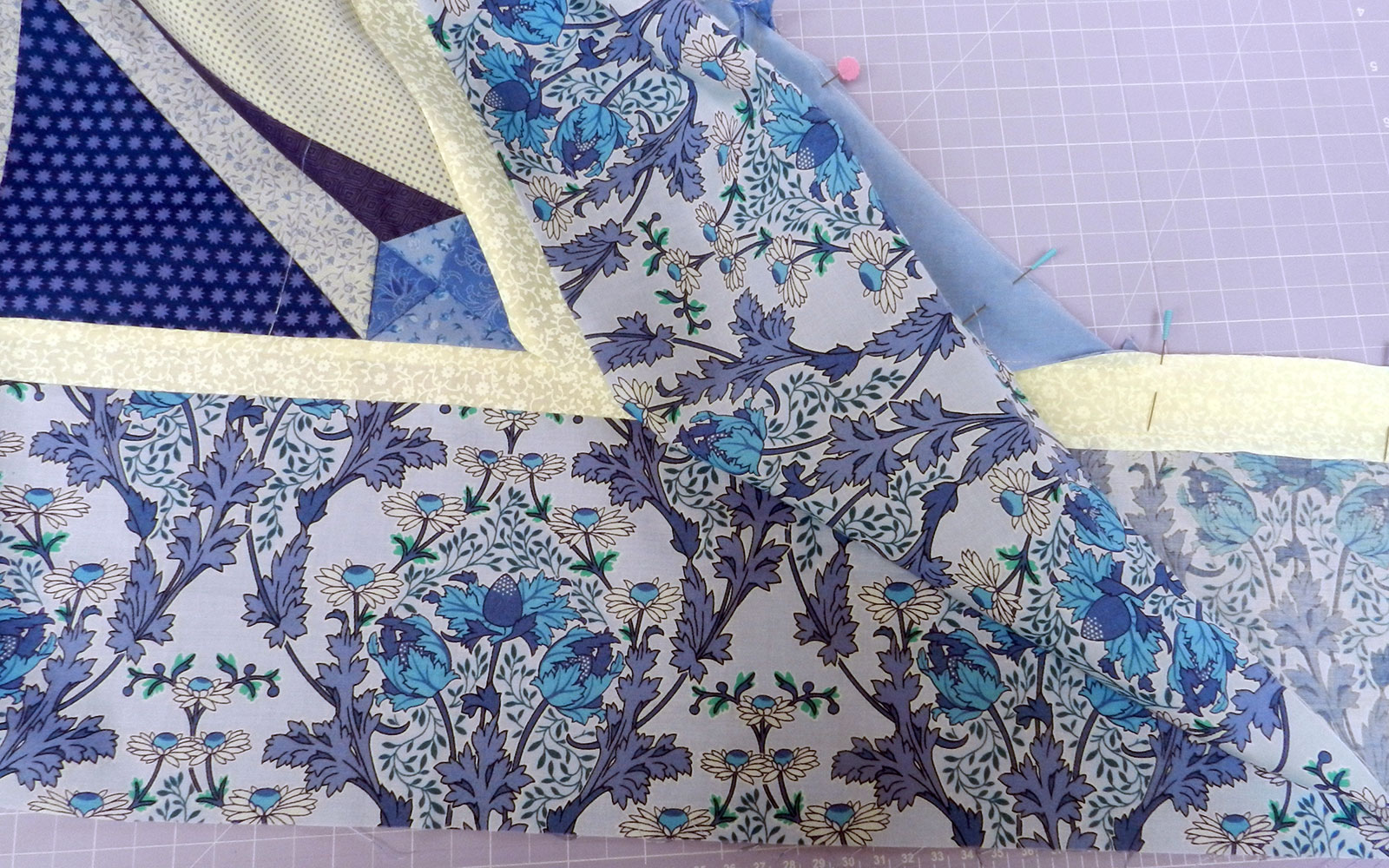 quilt corner sewn together