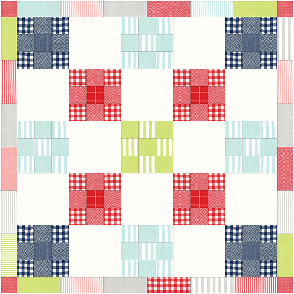 disegno di layout del modello di quilt fatto di quadrati