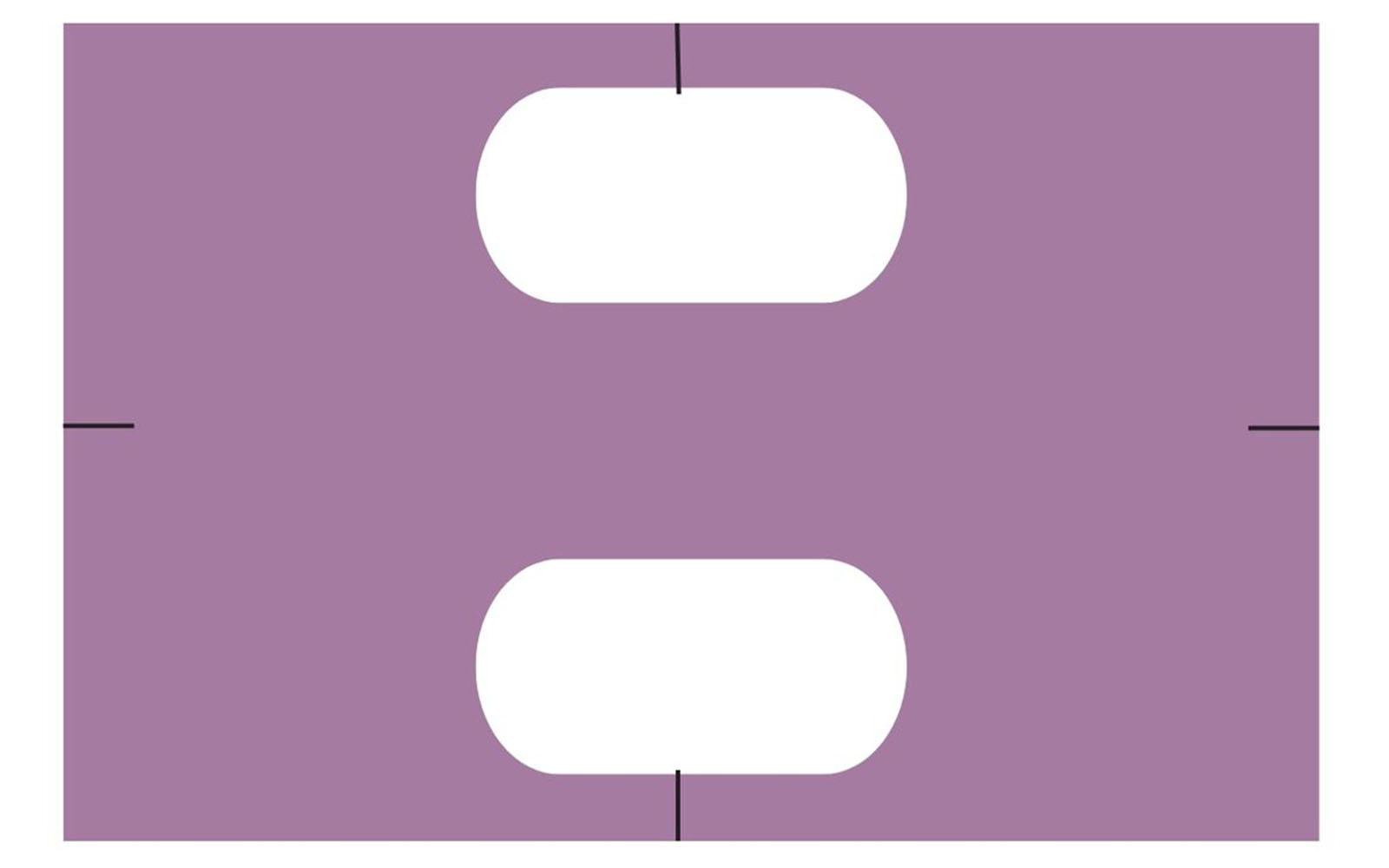 Diagram showing folding marks on purple vinyl
