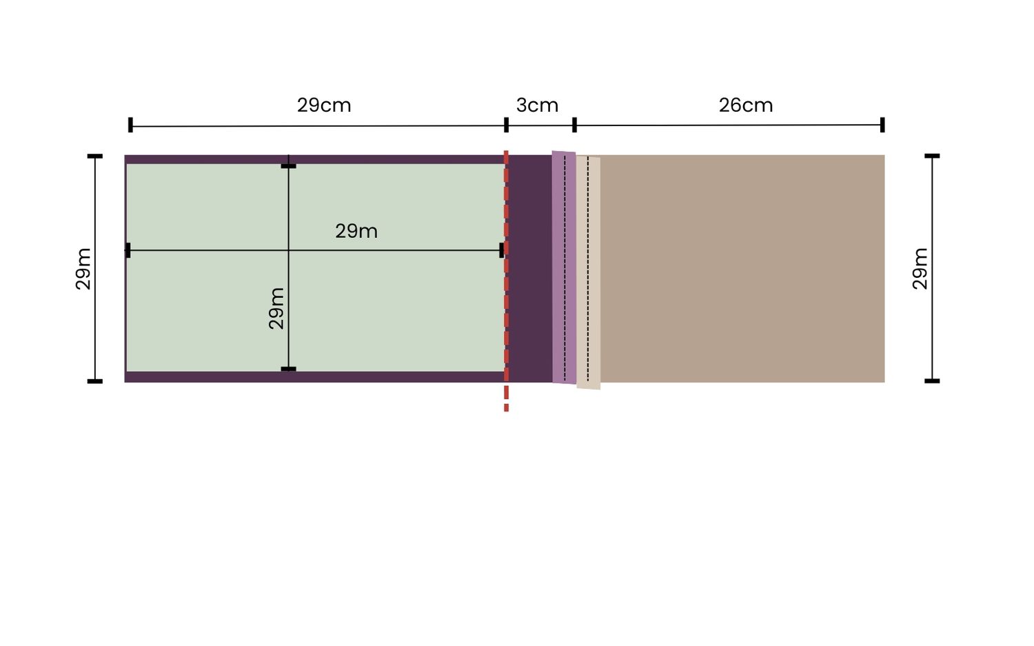 Handbag sewing diagram shows placing of foam on gusset