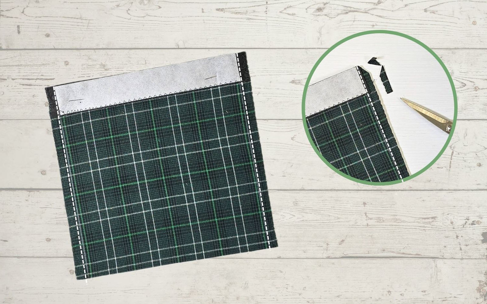 Cutting corner on pocket sewing piece to reduce bulk