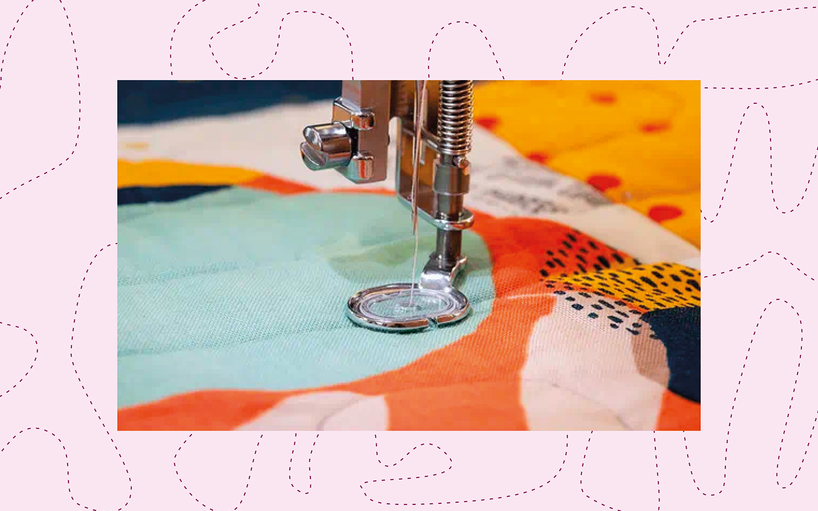 Quilt-en watteervoet uit de vrije hand Bevestigd op Brother PQ1600S naaimachine 