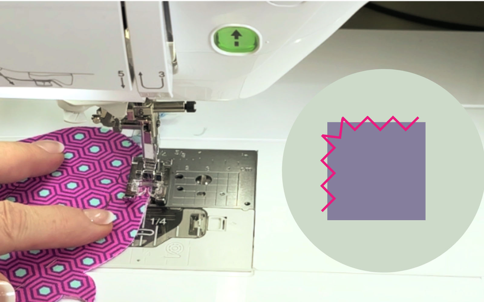 Brother sewing machine sewing pink fabric pig