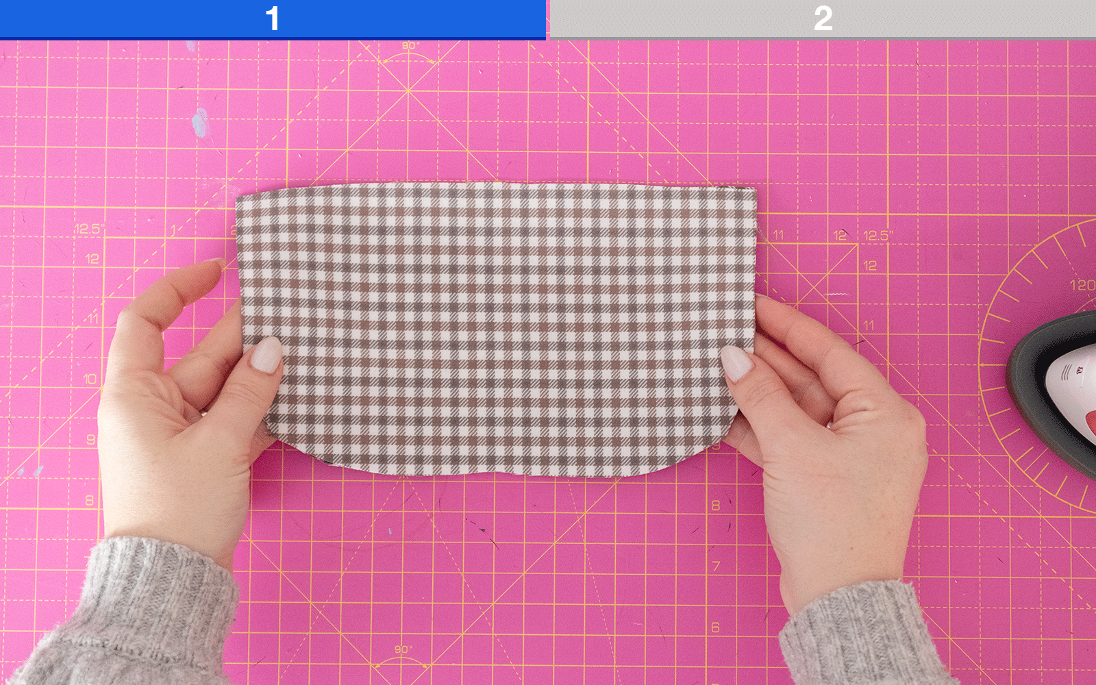 Black and white gingham bag pocket sewing pieces
