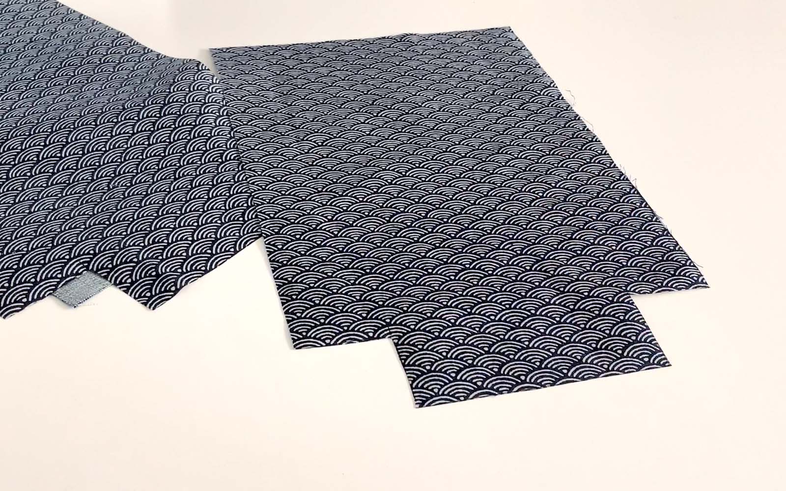 Small pieces of oil cloth on white background