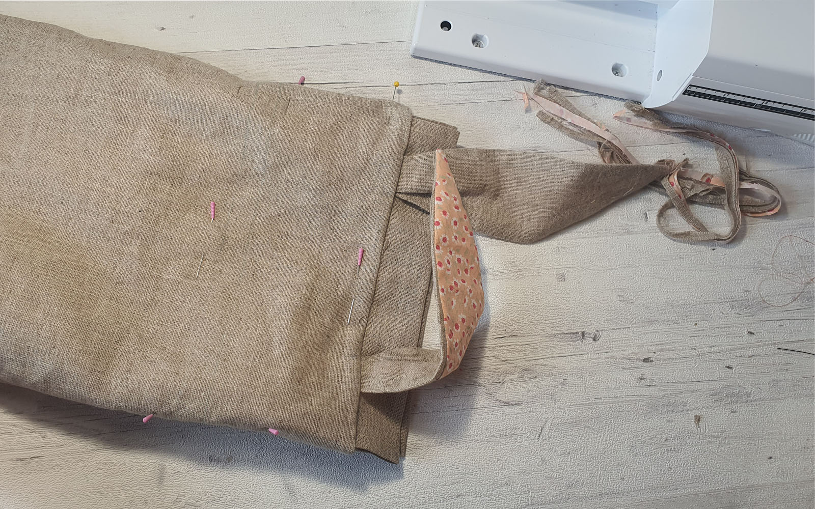 Bunny backpack in the making with brother sewing machine