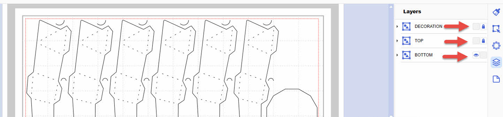 image showing Brother CanvasWorkspace design app layers