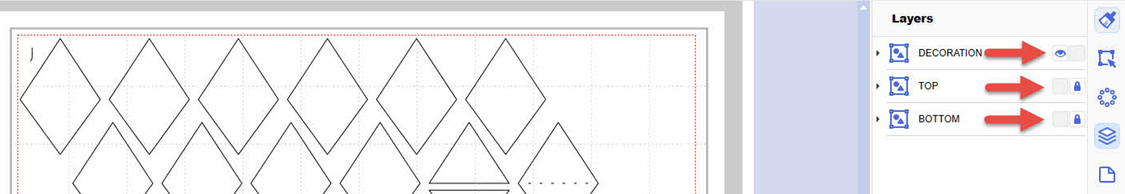 Bild mit Ebenen der Brother CanvasWorkspace Design-App