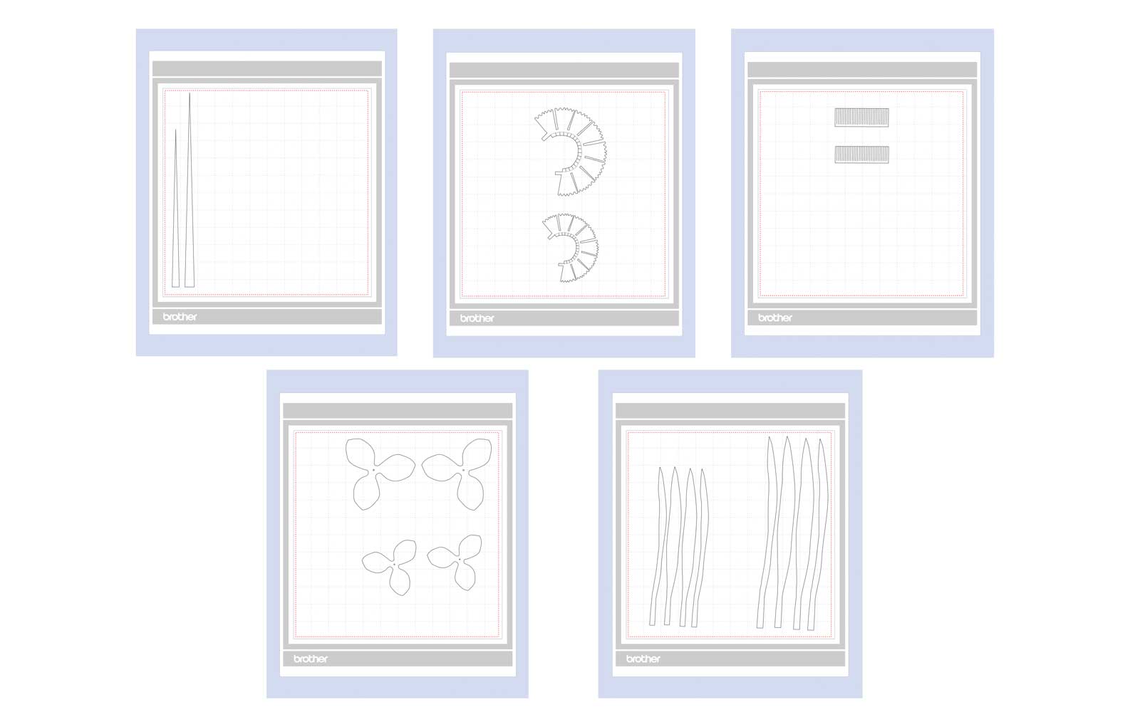 Preview of daffodils cutting files on ScanNCut mat