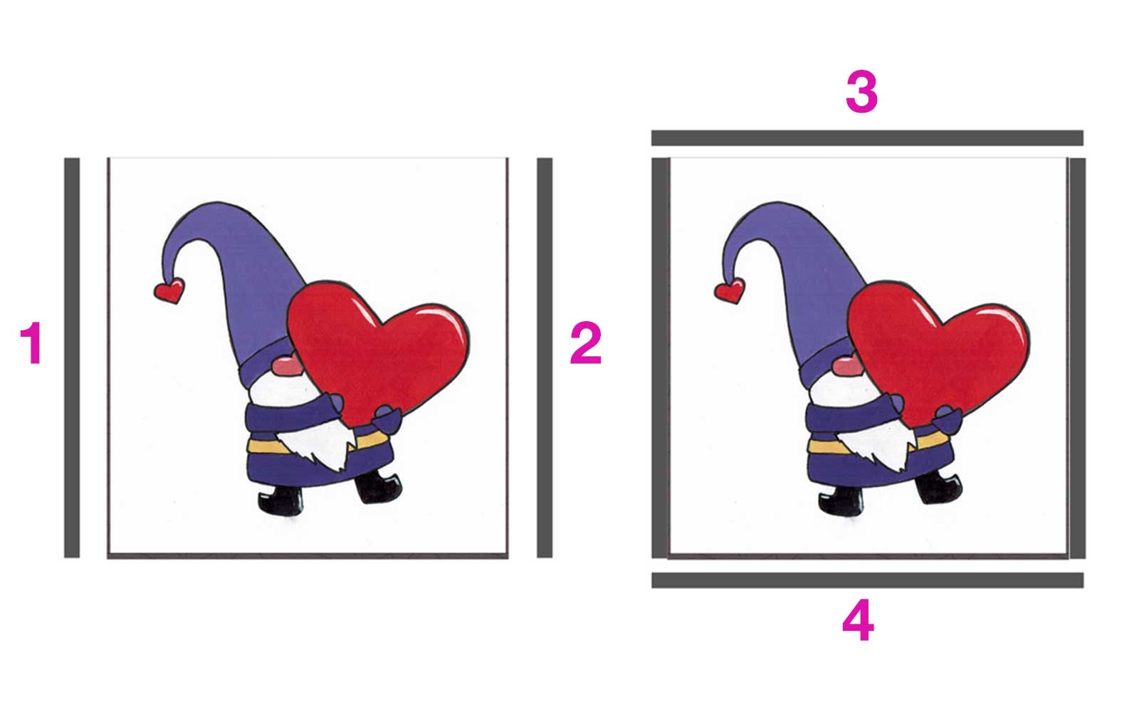 Babe gnome image with border placements