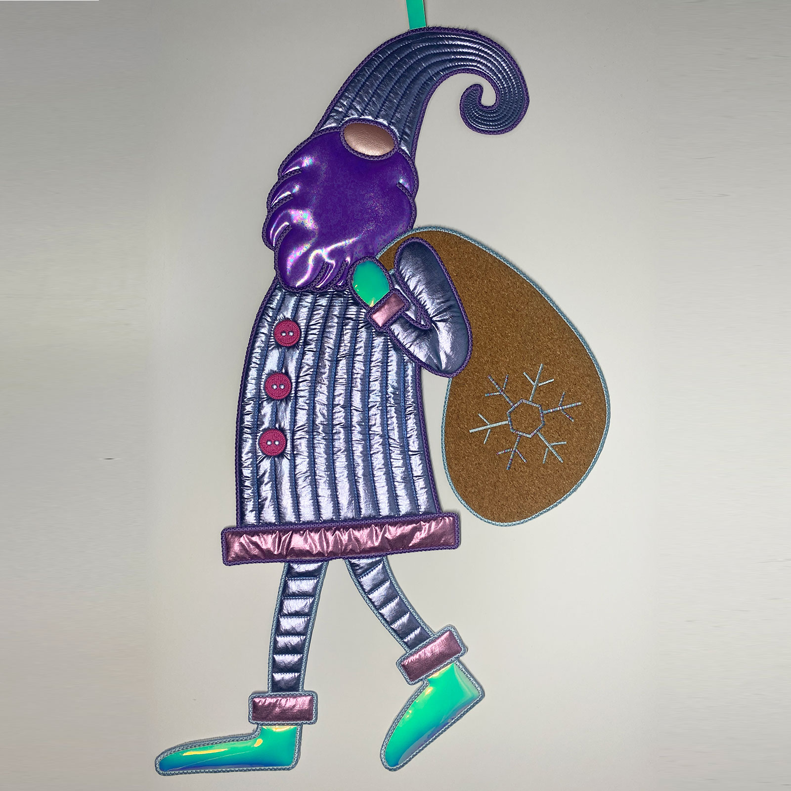 colorful in the hoop embroidered santa