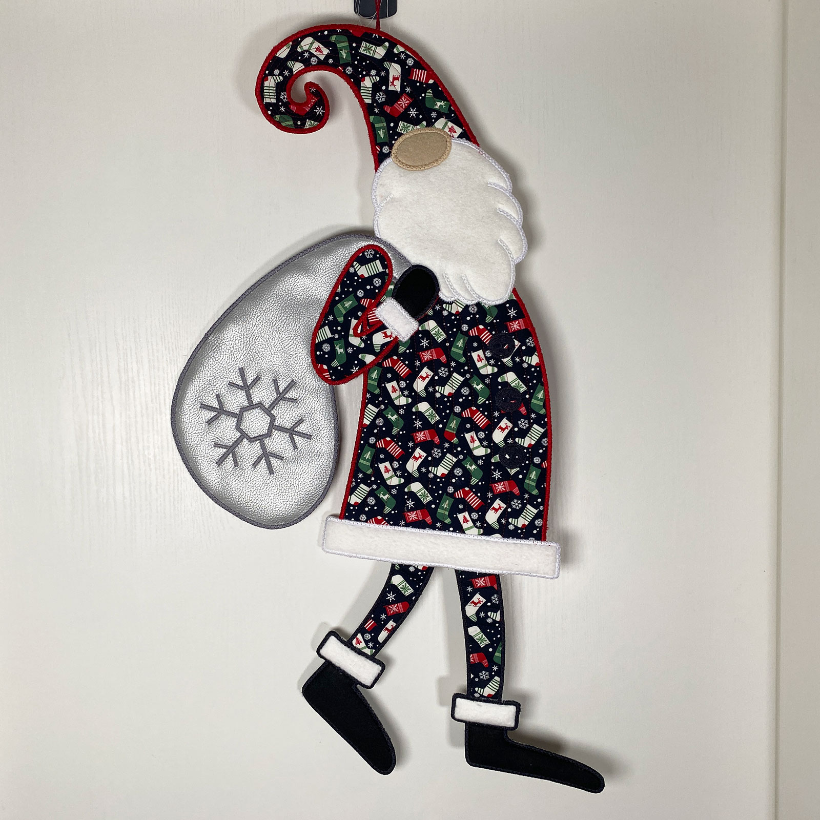 colorful in the hoop embroidered santa