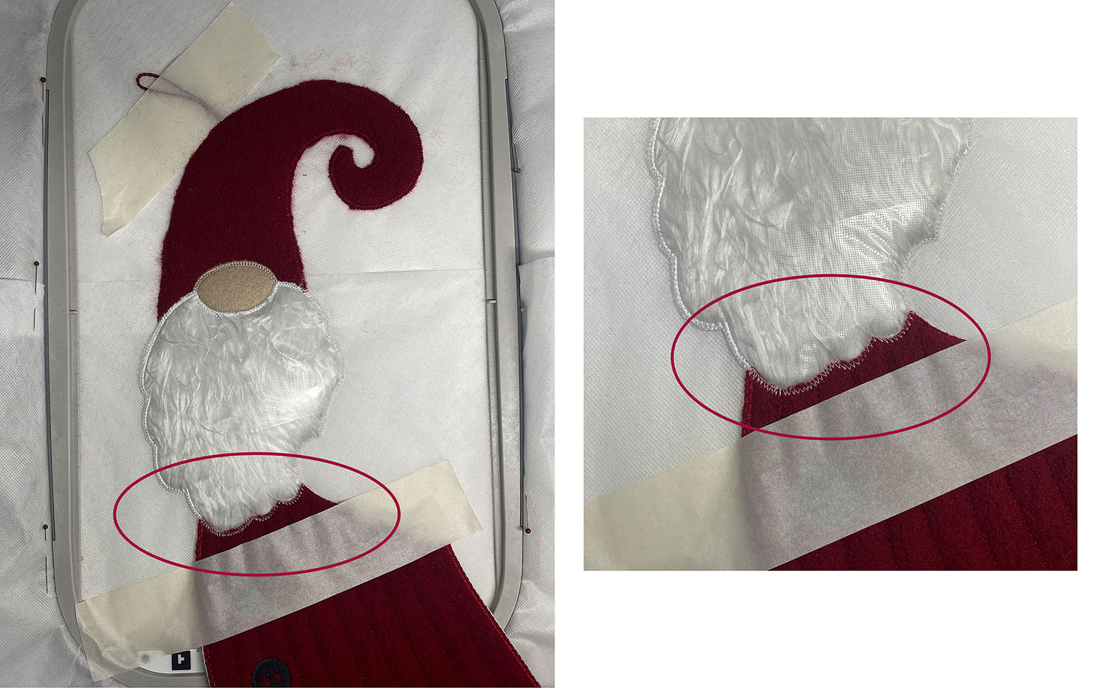 in the hoop embroidered santa
