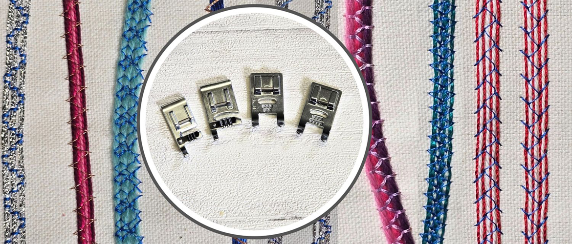 Quatre semelles pour cordonnet de machine à coudre Brother